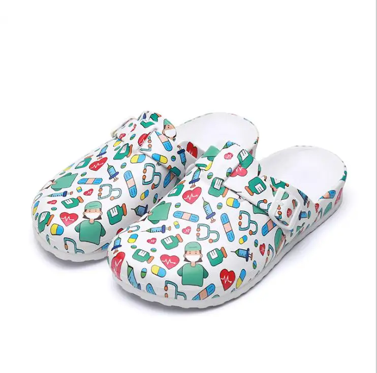 

comfortable slip resistant eva nurse clogs fashion printing hospital medical shoes, Custom