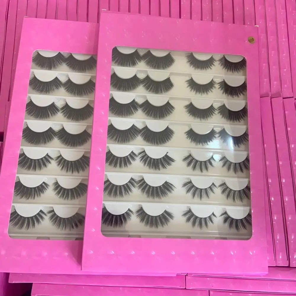 

Tulip promotion price hotselling 3d faux mink lashes 16pairs lashbook box, Natural black