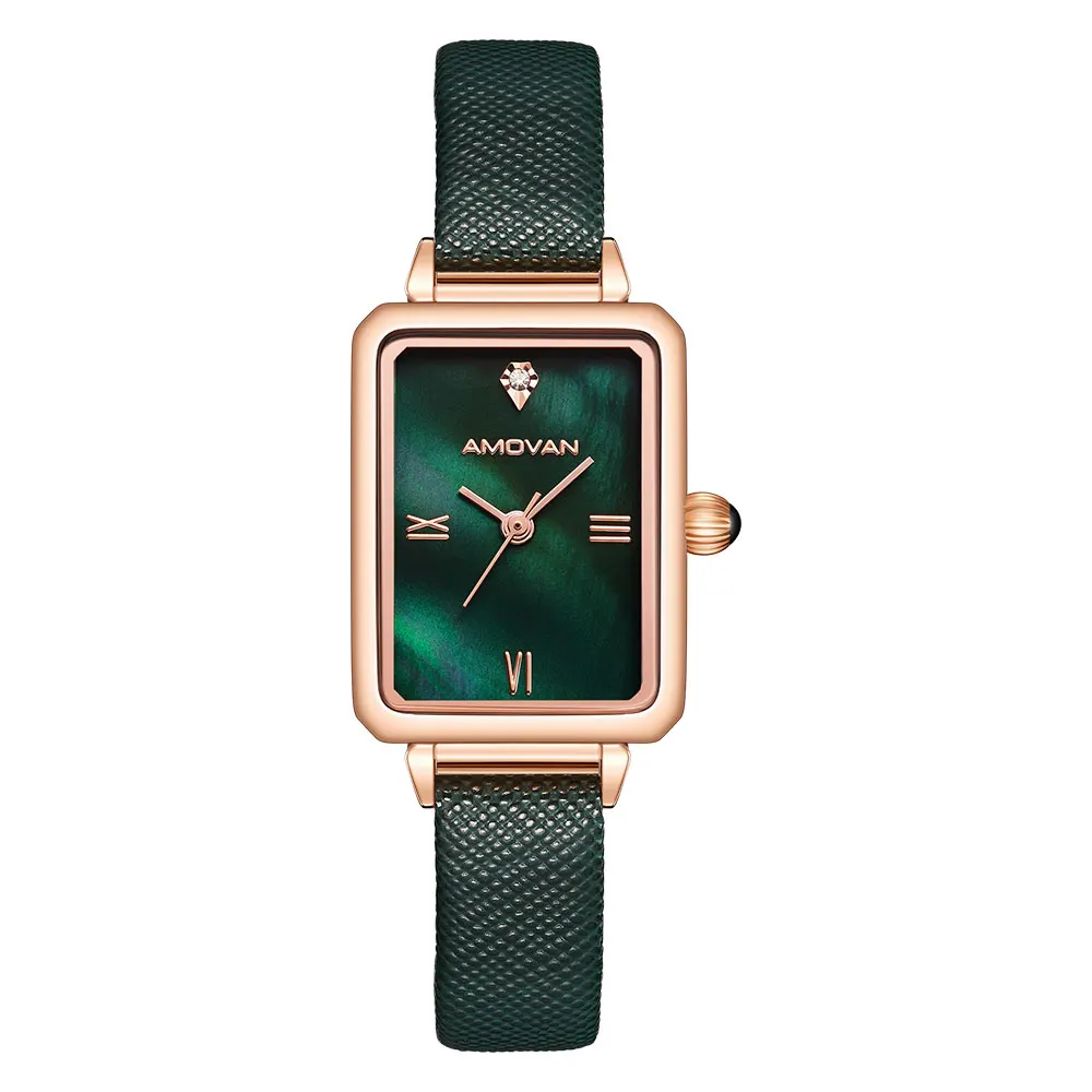 

luxury rectangle case women wrist watch with japan movement