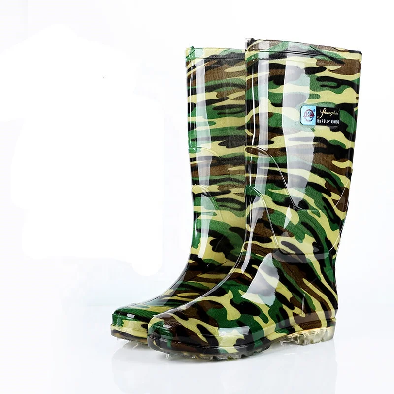 

Pvc Waterproof Neoprene for Men Shoe Man Custom Logo Glitter Tall Design Your Own Plastic Rain Boots, Black/camouflage/oem