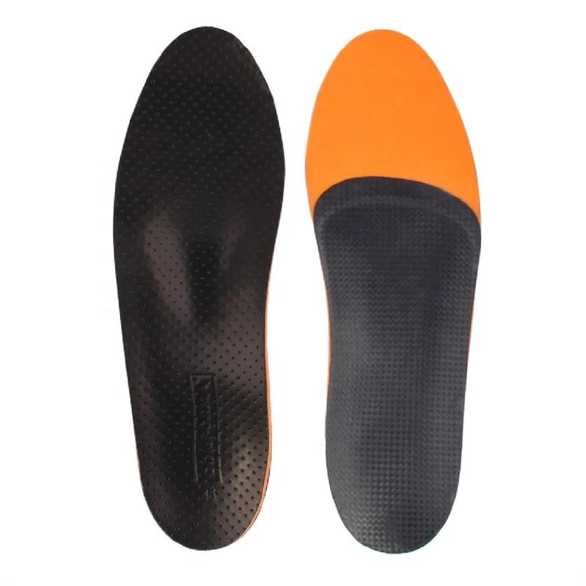 

ORTHOCUSHION P2 breathable leather transverse arch support orthotic pad flat feet footcare heat moldable orthotics insoles, Black