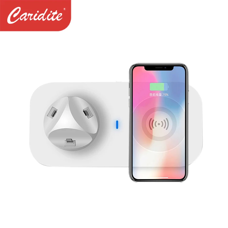 

Caridite wireless charger wholesale new 2021 trending product charger mobile phones/earphone/Watch charger 3 in 1 Drop Shipping