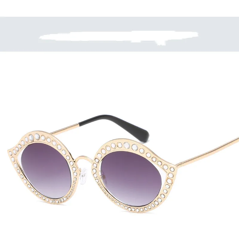 

New Fashion Metal Sunglasses Diamond Frame Decorative Sunglasses Fashion Cat Eye Sunglasses, Custom color