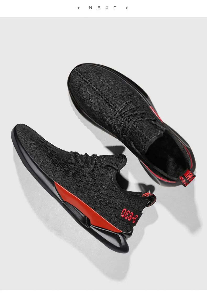 Lightweight Men's Sneakers Black Air Mesh Knit Breathable Sport Shoes