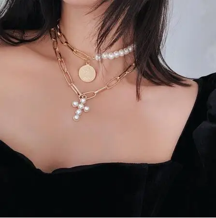 

Wholesale Bohemian Women Jewelry Simple Black Rope Chain Silver Color Beads Shell Clavicle Choker Necklace Beach Accessories