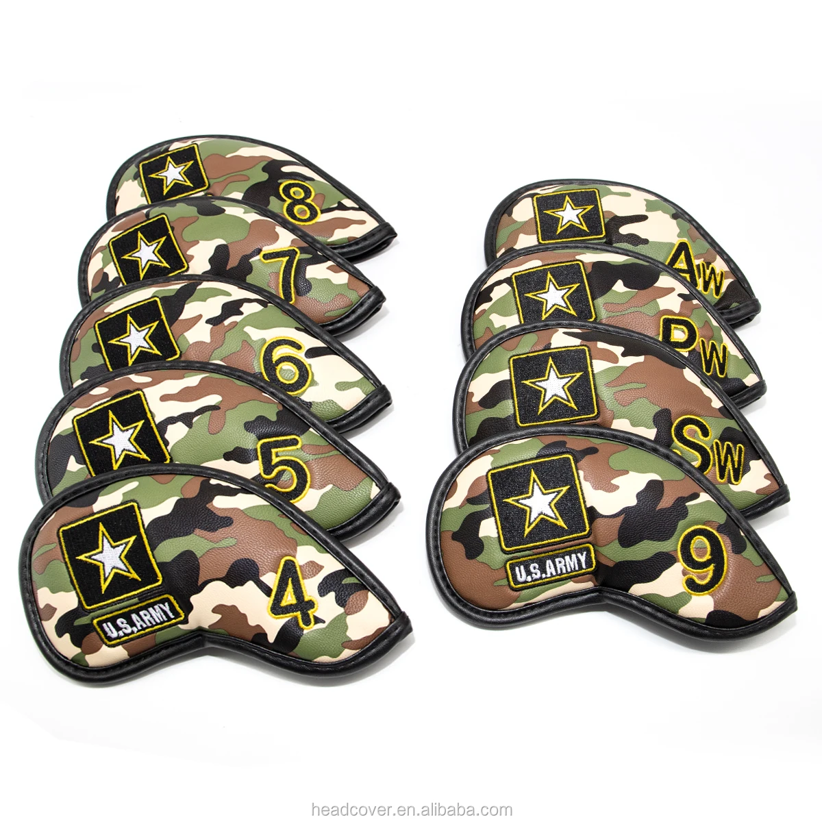 Golf Iron Cover Embroidery Golf Club Head Covers For Iron Camouflage