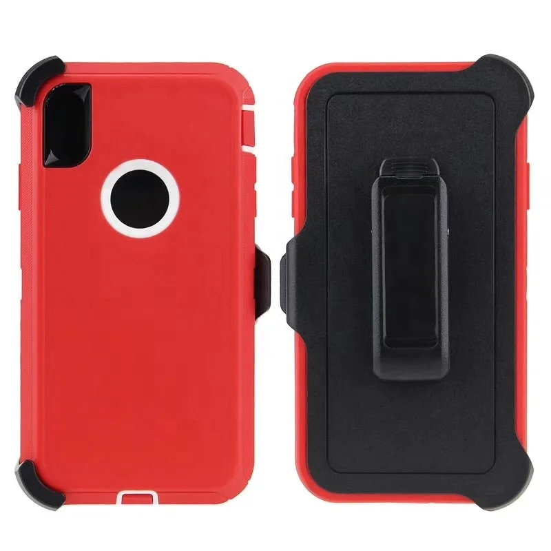 Cheap Factory Price hybrid 3 in1 robot defender shockproof armor phone case with belt clip for IPhone XR