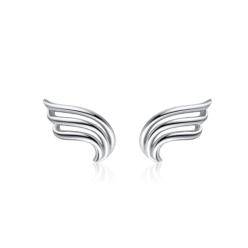 

RINNTIN SE321 New arrival wing ear rings 925 sterling silver simple design stud earrings women