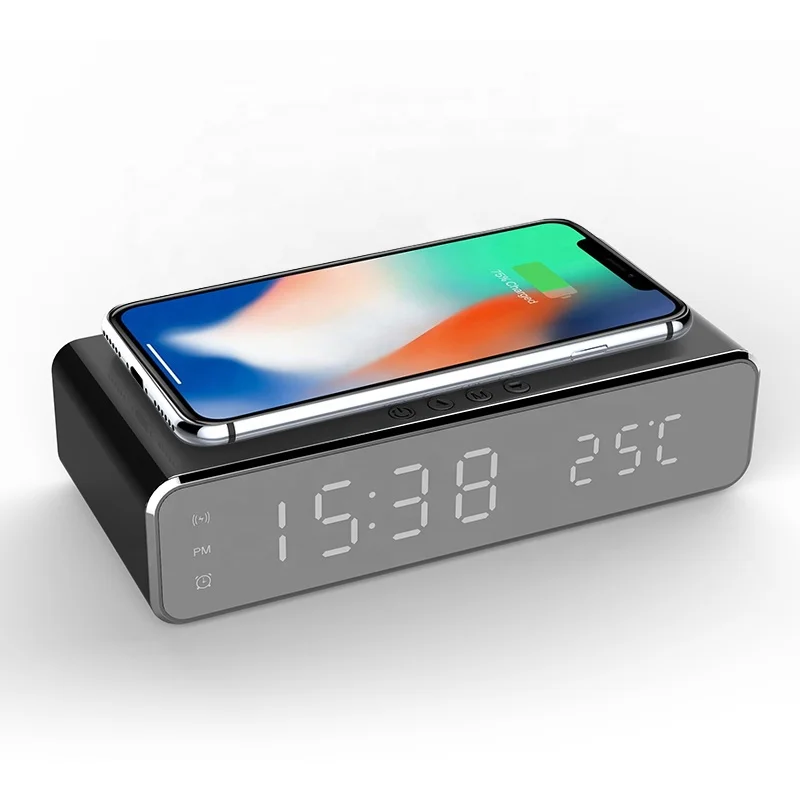 

2020 NEW Electric Led Alarm Clock and Desktop Digital Phone Wireless Charger