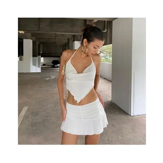 

Fashion Halter Scarf Crop Tops Women Sleeveless Backless Club Party Sexy Wrap Mini Tube Top Solid Crop Tops