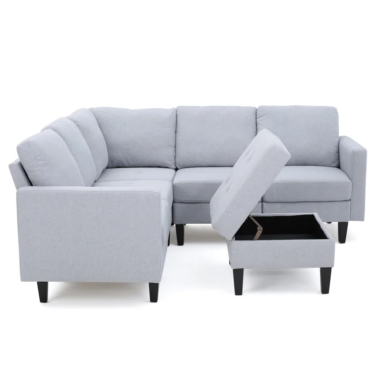 

Free shipping within the U.S. living room modern European style fabric sectional sofa set