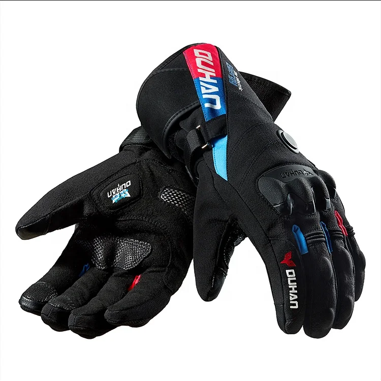 

DUHAN Waterproof Coldproof Keep Warm Touch Screen Motorcycle Heated Gloves, Gray,blue,red,green