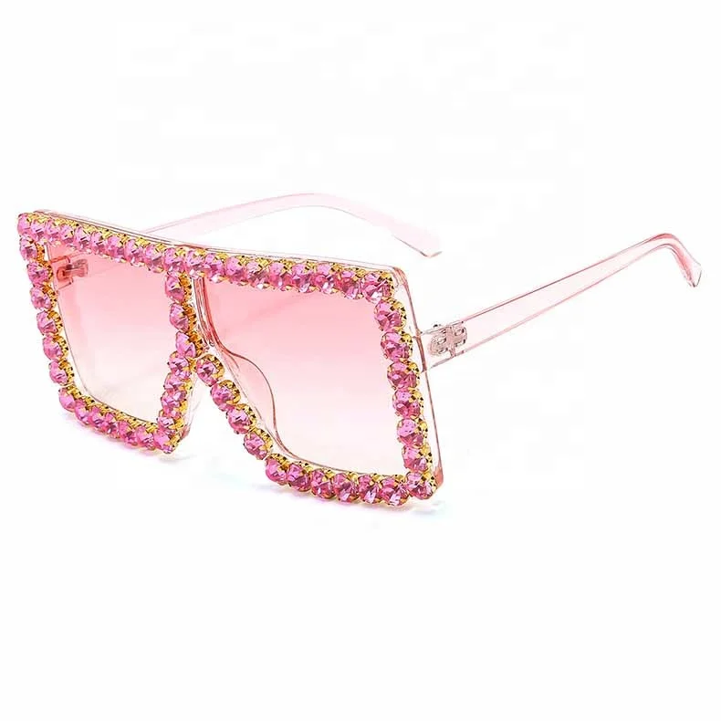 

custom logo uv400 luxury branded big square frame women rhinestone sun glasses sunglasses trendy gafas de sol, Customized color