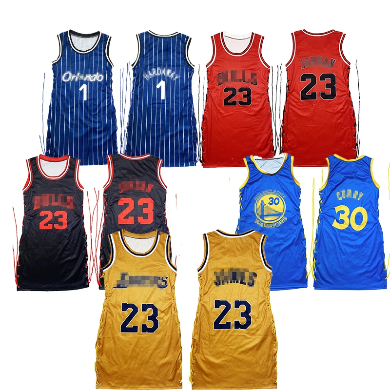 

2021 Women Stylish Sexy Bodycon Dresses Mini Night Club Ladies Dresses Casual Girls' Summer Jersey Basketball Dresses