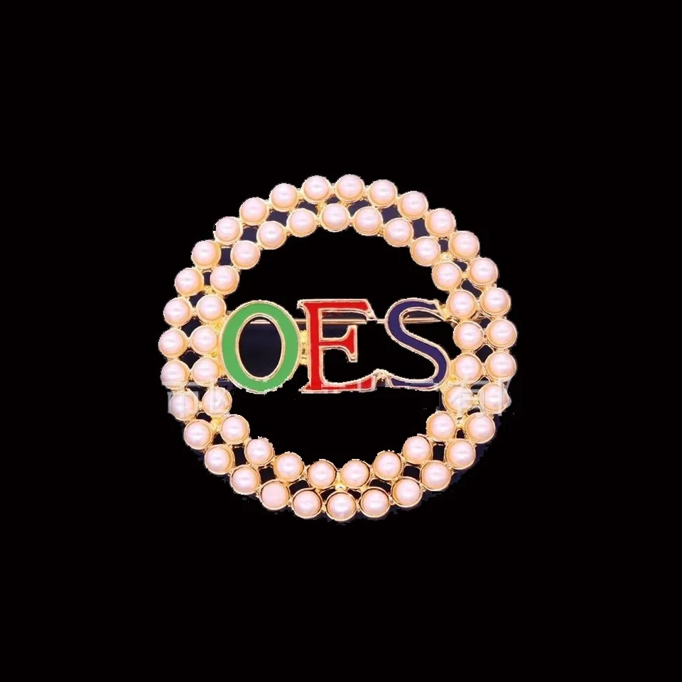 

Fast Dispatch New Design Order Of Easter Star Sorority Brooch Badge / Oes Lapel Pin / Oes Pearl Brooch