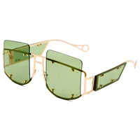 

2020 New arrival big frame alloy rivet square sunglasses hot sale fashion trend glasses