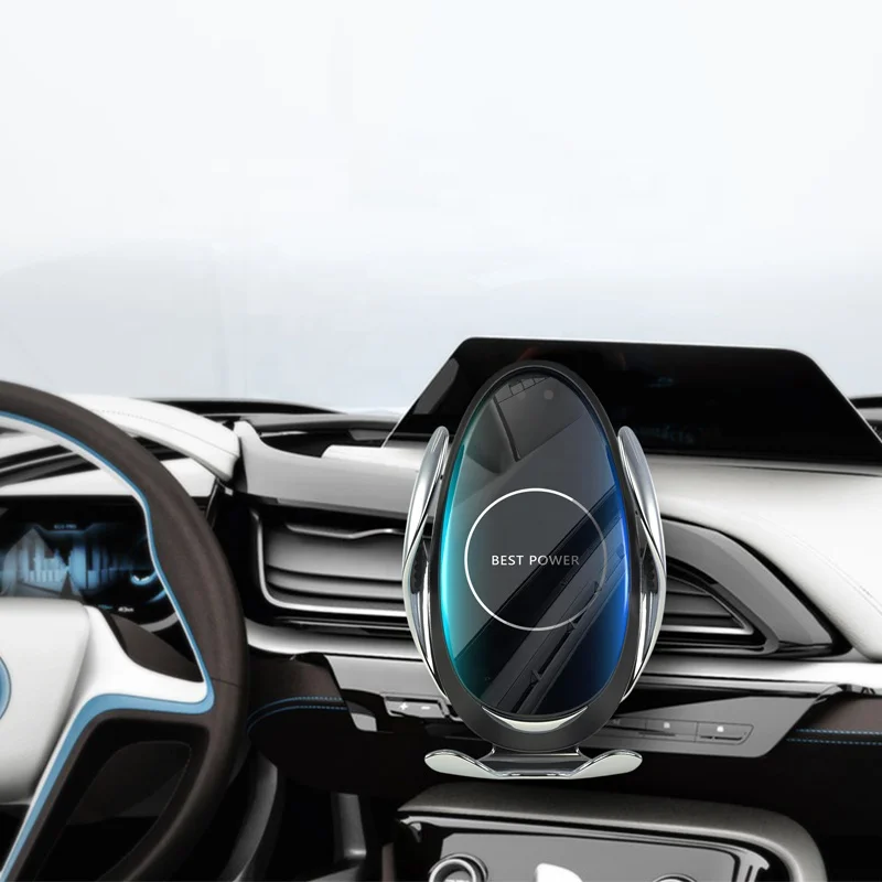 
Automatic Clamping Mobile Holder Charging Qi 10W Wireless Car Phone Charger Mount Qi Fast 