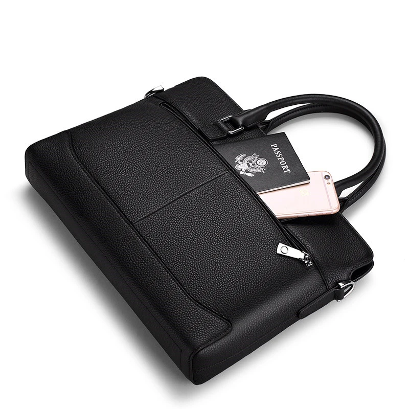 

New Mens Leather Business Briefcase Casual Cowhide Shoulder Bag Messenger Men Laptop Handbag Mens Genuine Travel Bags