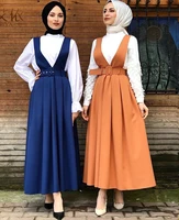 

HG9031# Strap Fashion Islamic Skirt For Ladies With Belt Muslim Women Swing Skirt