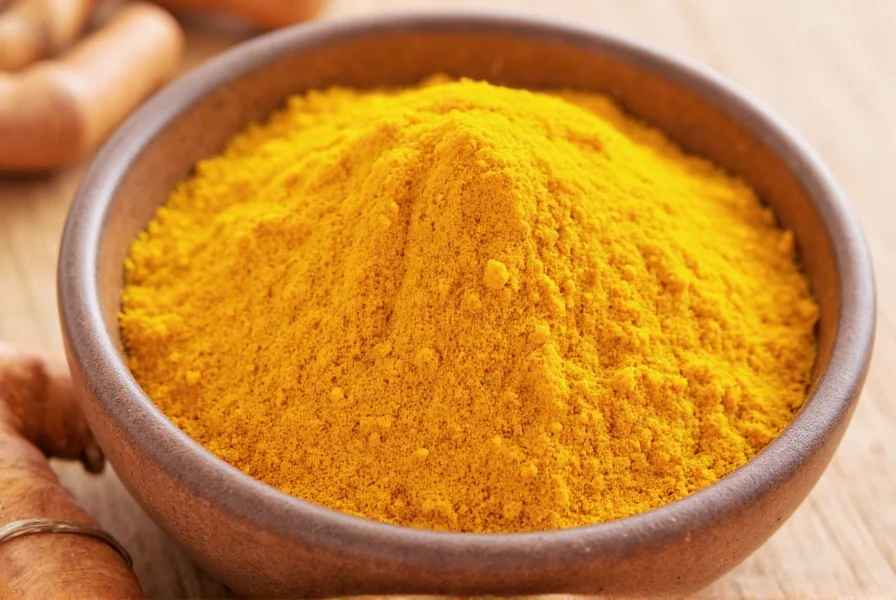 Turmeric seasoning being bloomed in olive oil in a skillet