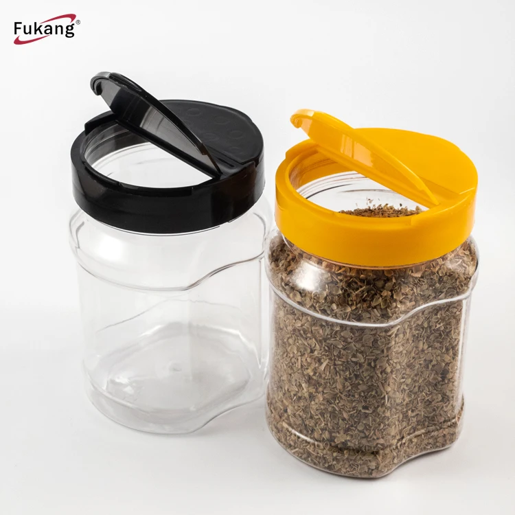 

Clear Pet Plastic Salt Shaker Jar With Double Open Flip Lid,300Ml Cylinder Cooking Seasoning Pepper Jars,Pet Plastic Spice Jar
