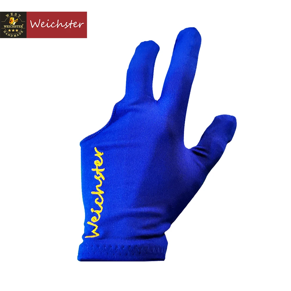 

Weichster 3 Finger Left Hand Billiard Glove Snooker Pool Cue Glove Blue Black Color available, Black or blue