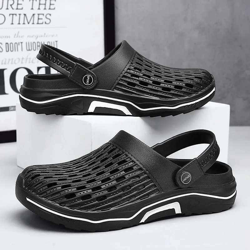 

Original designer fashion outdoor beach slides slippers shoes men hole driving sandals slippers with back strap