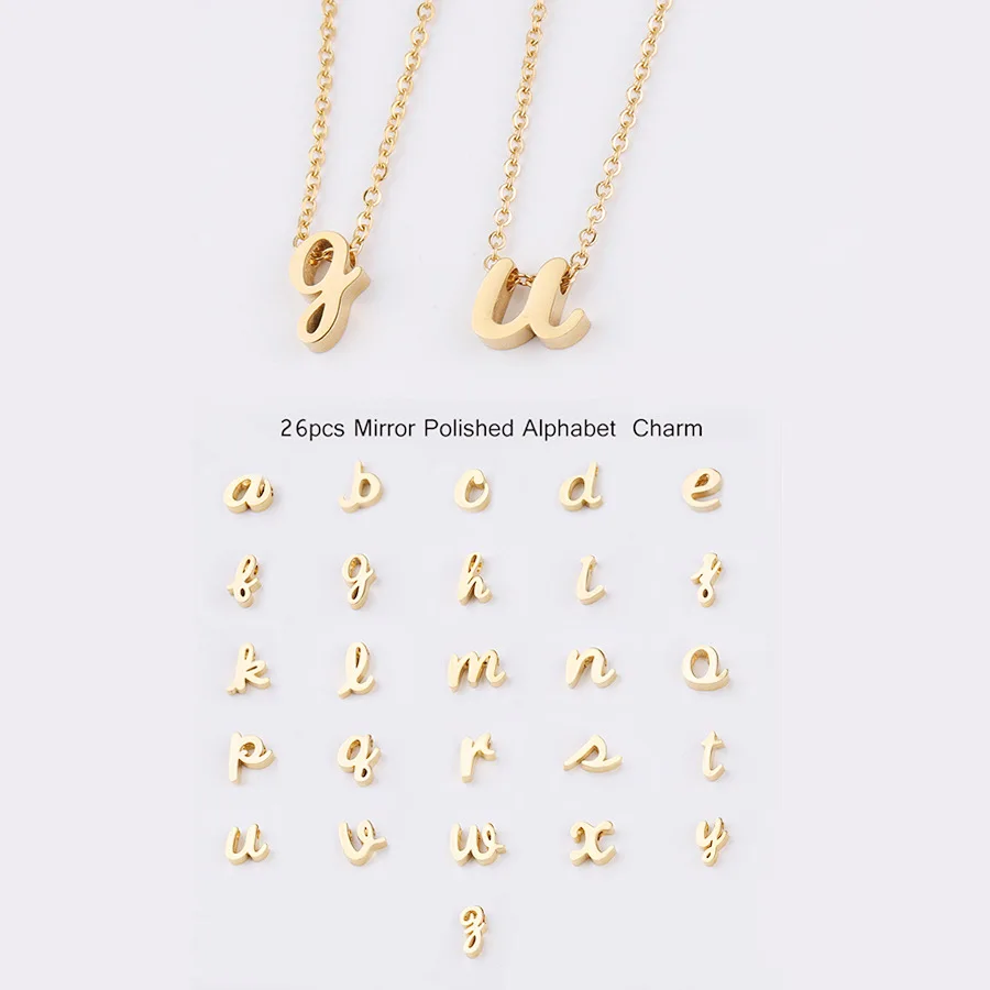 

Elegant Women Small Initial Letter Necklace With Letter Pendant Necklace For Women Tiny Stainless Steel Initial Necklace, 18k gold plated