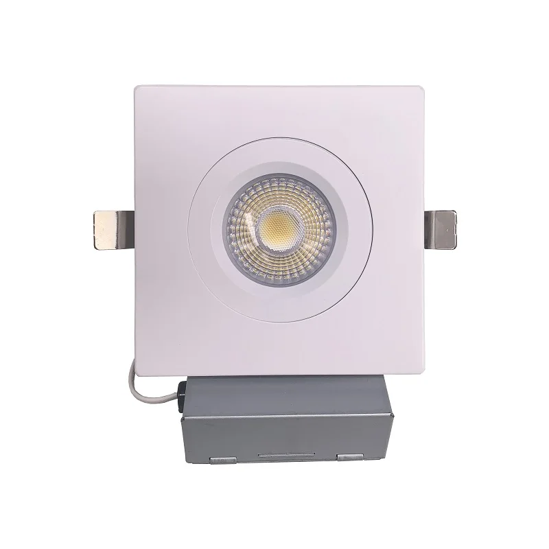 FREE SHIPPING 4 Inch Gimbal LED Square Dimmable Recessed Light with J-Box Airtight 4 square gimbal led trims