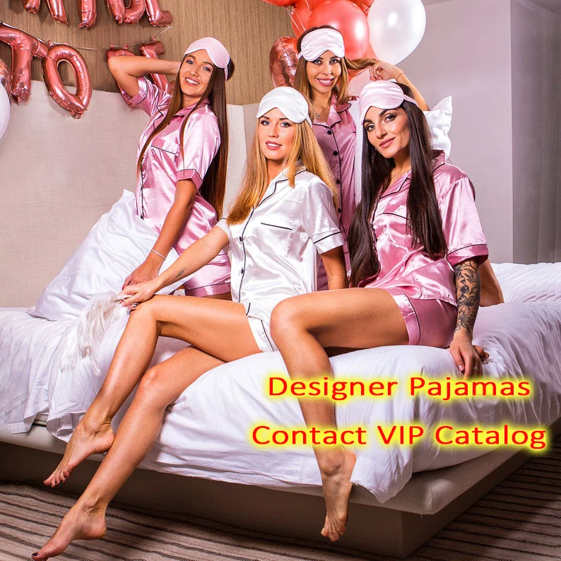 

Luxury Brand Silk Designer Pyjamas Sleepwear Shorts Sets Pajamas Women Matching Mommy And Me Custom Outfits Son