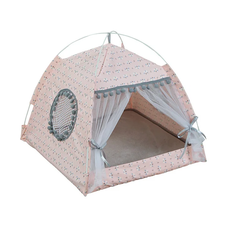 

2020 Bestseller Luxury Pet Tent Dog Puppy Bed Cat Pet Nest Tent Bed For Sale, Grey, pink,green