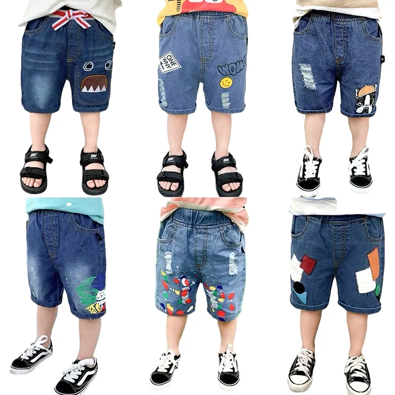 

Fashion children's summer jeans and shorts are on sale at low prices