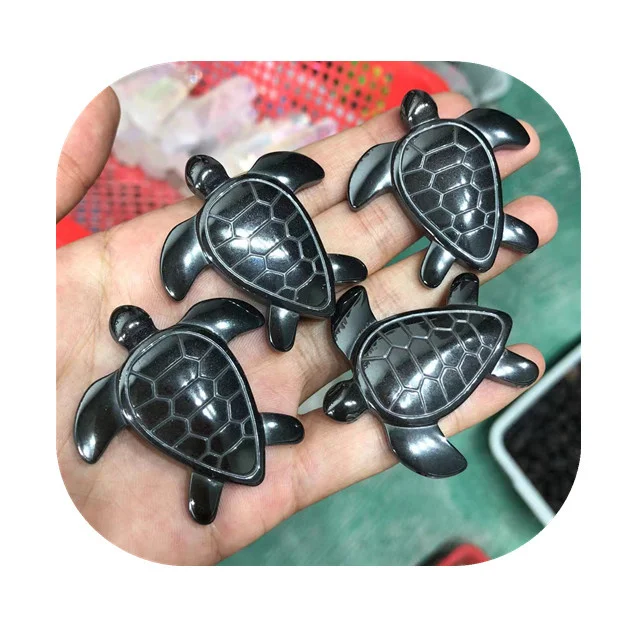 

New arrivals carved animal tortoise natural gray hematite crystal sea turtles for sale