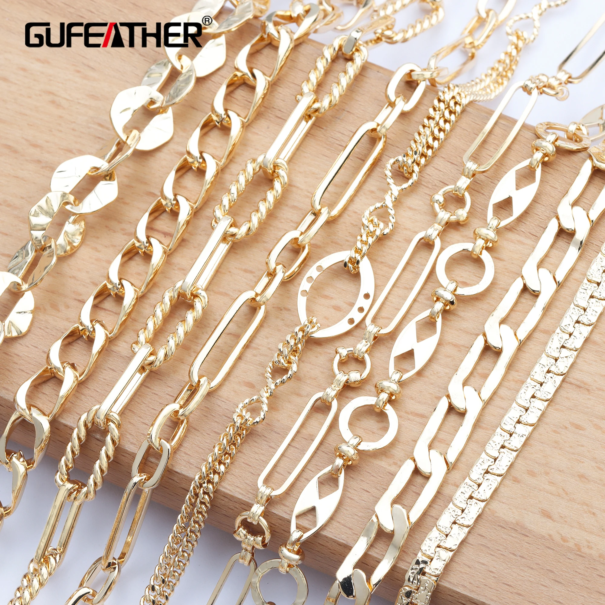 

C131 18k gold plated Exaggerated Cuban Thick Chain Diy Necklace For Women Jewelry Making accessories1m/lot