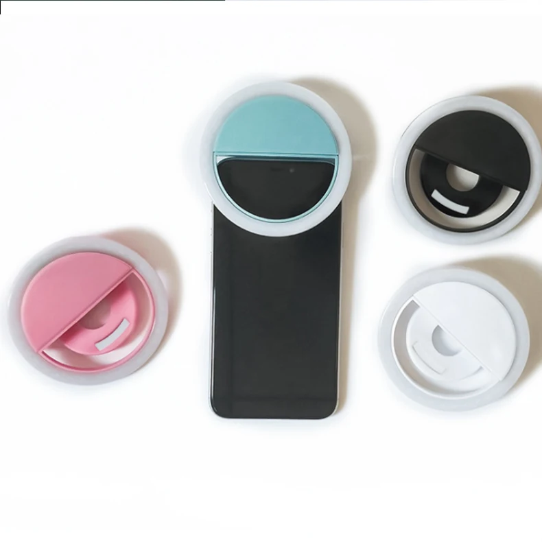 

Wholesale Mini Rechargeable Ring Light Phone Selfie USB Camera Clip Photography Video Mobile Phone Led Ring Selfie Light, Black/white/pink/blue