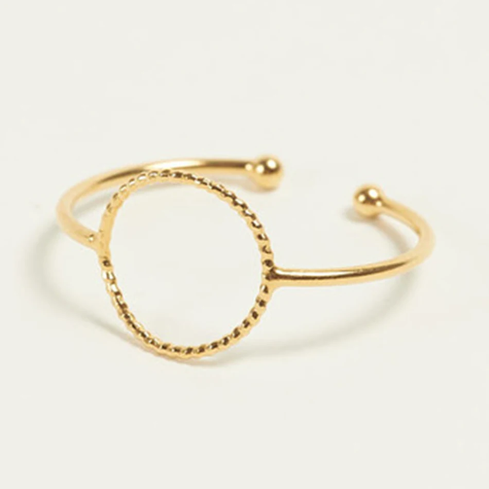 

silver manufacturing company 925 sterling silver 18k gold plated circle adjustable ring for women jewelry