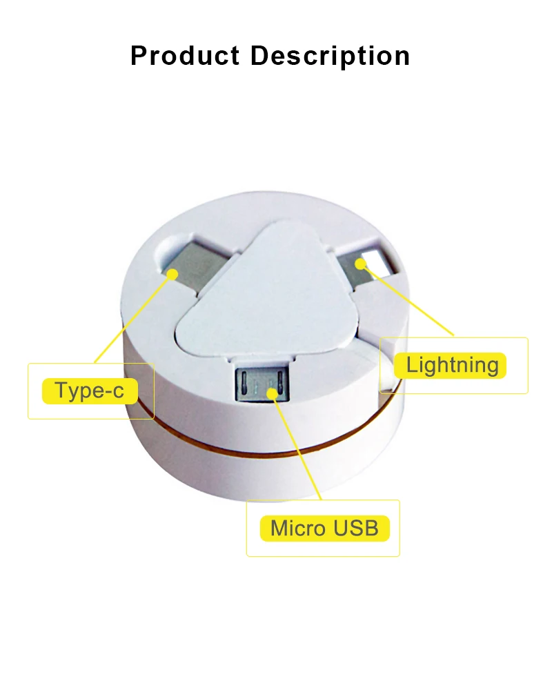 3 in 1 Retractable Round Box USB Cable Portable Multi Charger Cable New idea consumer electronics - ANKUX.COM