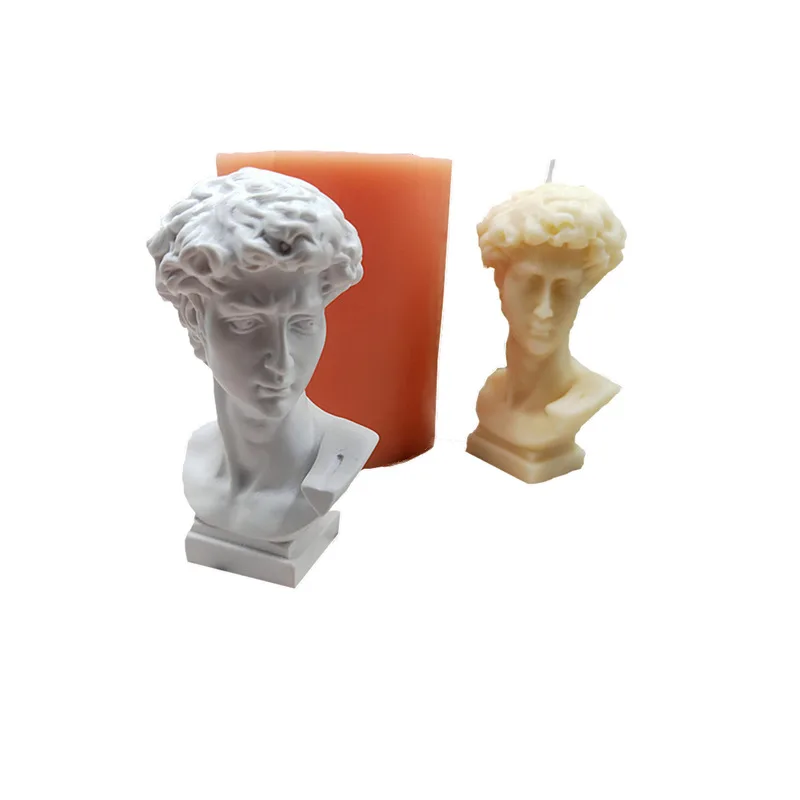 

David head silicone candle mold DIY aromatherapy candle plaster portrait candle, Pink