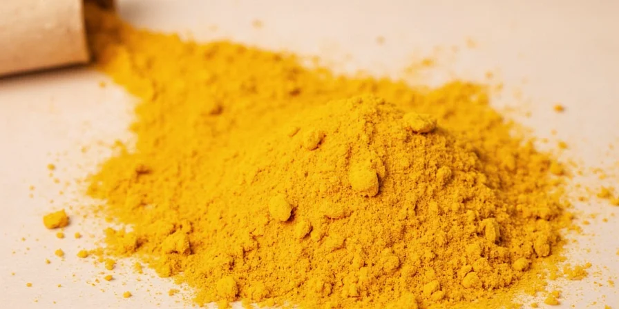 Jar of yellow mustard powder