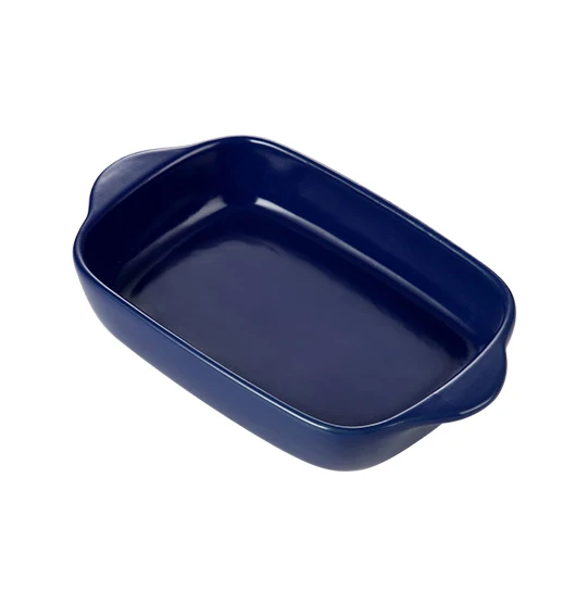 Wholesale cheap double handles baking pan matte restaurant porcelain bakeware.jpg