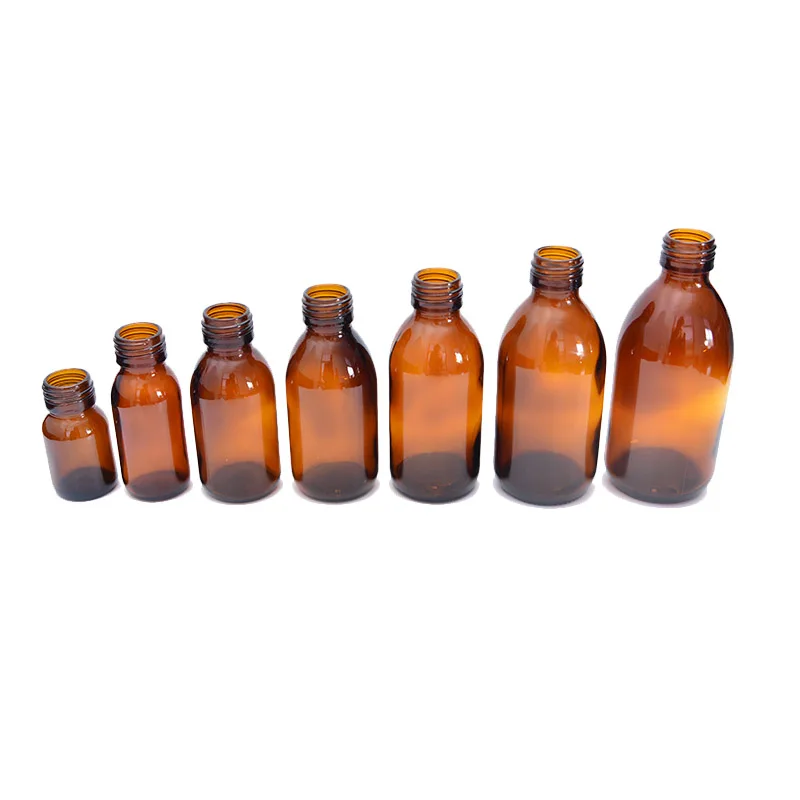 
100 Ml Amber Syrup Liquor Glass Bottle With Screw Cap 
