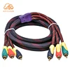 High-Quality RGB Component Cable 3RCA to 3RCA Audio Video AV Cable With Braided
