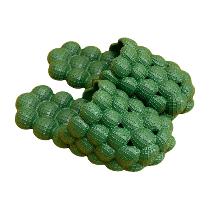

Summer new style sandals and slippers women fashion casual wear home massage bottom slippers men, Green, orange, khaki, black