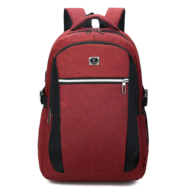 

2019 High capacity men women Casual Business Laptop Backpack High School Student Bagpack With USB Charge, Red blue black gray