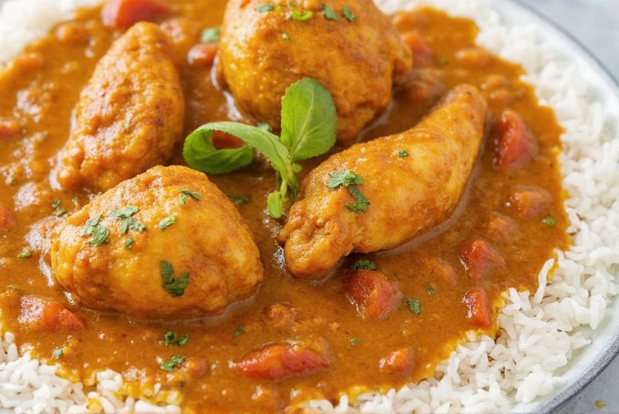 Homemade Chicken Tikka Masala being plated