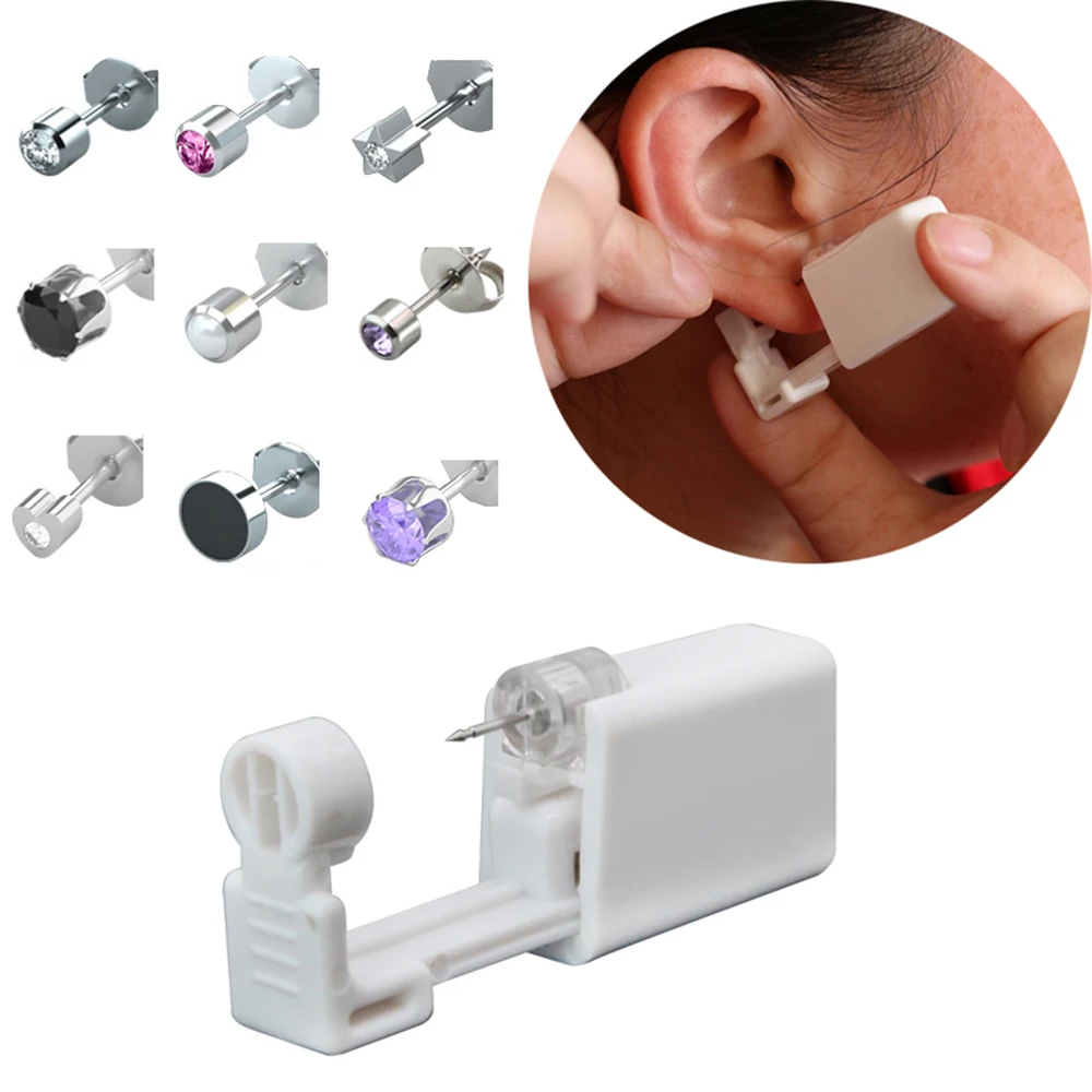 

1PC Disposable Sterile Ear Piercing Unit Cartilage Tragus Helix Piercing Gun NO PAIN Piercer Tool Machine Kit Stud DIY Jewelry