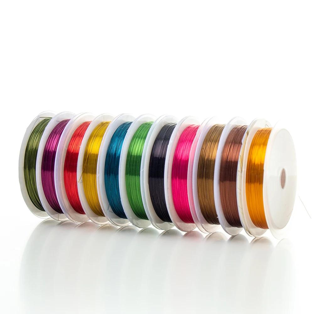 

Popular Multicolor Copper Thread 0.2m-1mm Color Retaining DIY Craft Jewelry Beading Anti-oxidant Copper Wire, Multicolor as photos