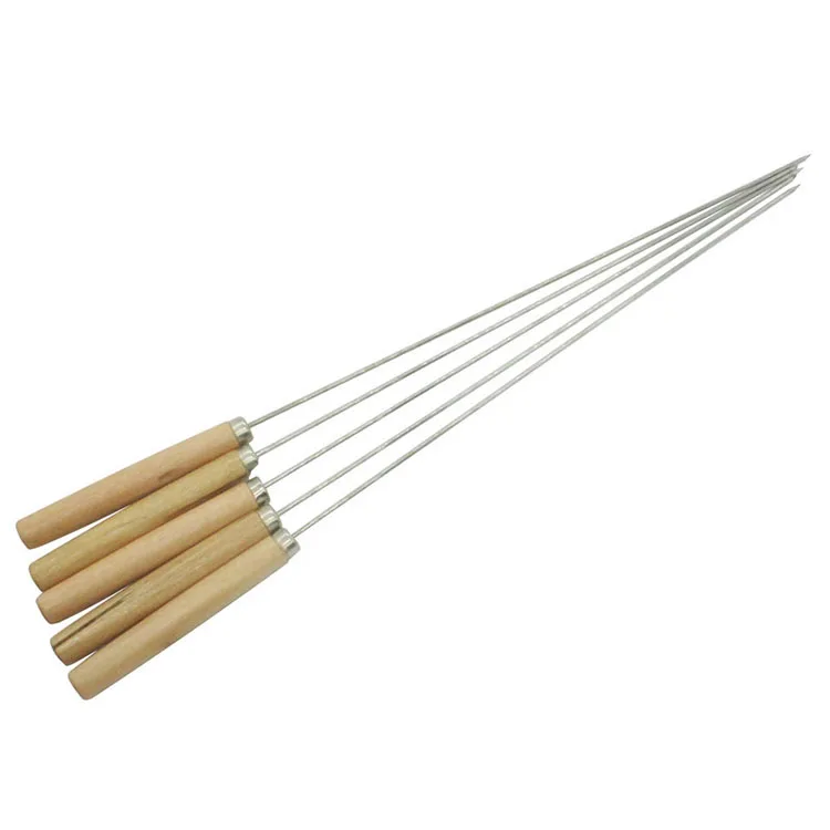 

RTS Metal skewers Grilling Natural Stainless Steel Barbecue Skewer Sticks Grilling Skewers Sticks, Silver