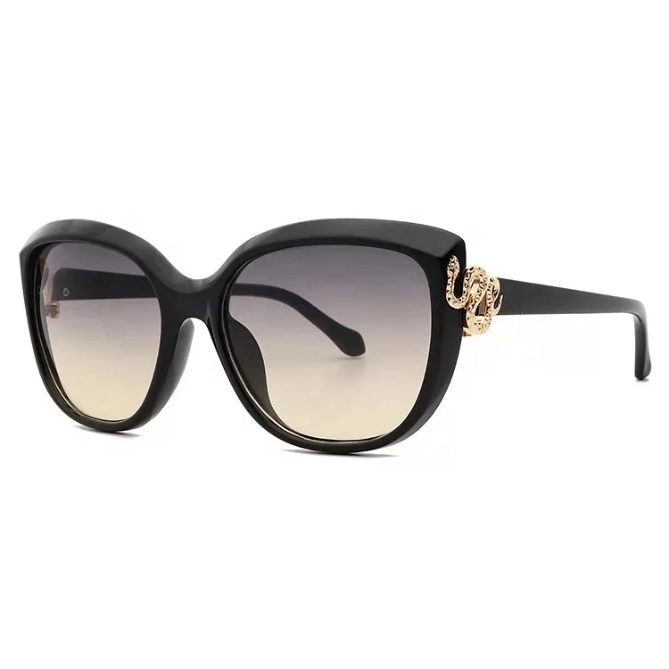 

1964 Luxury Sun Shades Trendy Italy Brand Designer Cat Eye Sunglasses With Snake Decoration Geometric Women Glasses 2021