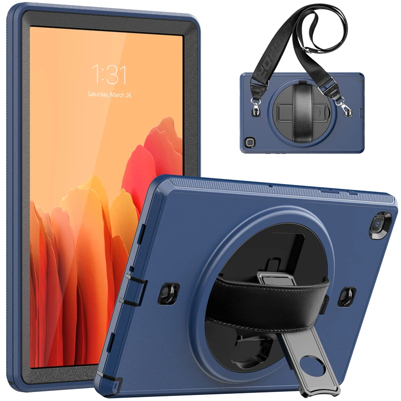 

360 Rotation Hand Strap Kickstand TPU Tablet Protective Case with Shoulder Strap 10.4 for Samsug Galaxy Tab A7 T500 T505 2020, 6 colors